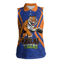 Custom Khulna Cricket Tigers Women Sleeveless Polo Shirt Ready to Roar - Wonder Print Shop
