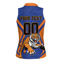 Custom Khulna Cricket Tigers Women Sleeveless Polo Shirt Ready to Roar - Wonder Print Shop