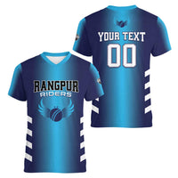 Custom Rangpur Cricket Riders Women V-Neck T-Shirt Joyer Lorai - Wonder Print Shop