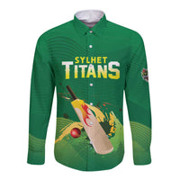 Custom Sylhet Cricket Titans Long Sleeve Button Shirt Rise Of Titans - Wonder Print Shop