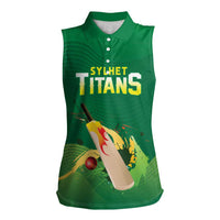 Custom Sylhet Cricket Titans Women Sleeveless Polo Shirt Rise Of Titans - Wonder Print Shop