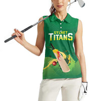 Custom Sylhet Cricket Titans Women Sleeveless Polo Shirt Rise Of Titans - Wonder Print Shop