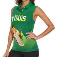 Custom Sylhet Cricket Titans Women Sleeveless Polo Shirt Rise Of Titans - Wonder Print Shop