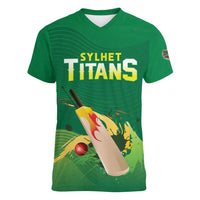 Custom Sylhet Cricket Titans Women V-Neck T-Shirt Rise Of Titans - Wonder Print Shop