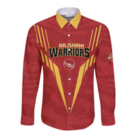 Custom Rajshahi Cricket Warriors Long Sleeve Button Shirt Keep Shining - Wonder Print Shop