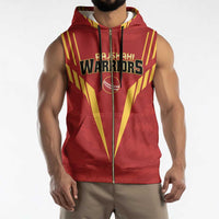 Custom Rajshahi Cricket Warriors Sleeveless Zip Hoodie Keep Shining - Wonder Print Shop