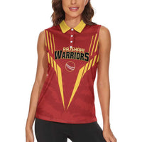 Custom Rajshahi Cricket Warriors Women Sleeveless Polo Shirt Keep Shining - Wonder Print Shop