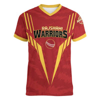 Custom Rajshahi Cricket Warriors Women V-Neck T-Shirt Keep Shining - Wonder Print Shop
