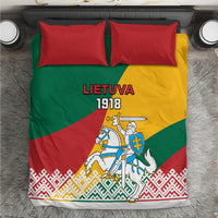 Lithuania Independence Day Personalized Bedding Set Lietuva Vytis 106th Anniversary - Wonder Print Shop