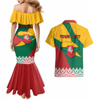 Lithuania Independence Day Personalized Couples Matching Mermaid Dress and Hawaiian Shirt Lietuva Vytis 106th Anniversary - Wonder Print Shop