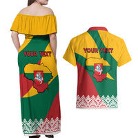 Lithuania Independence Day Personalized Couples Matching Off Shoulder Maxi Dress and Hawaiian Shirt Lietuva Vytis 106th Anniversary - Wonder Print Shop