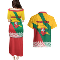 Lithuania Independence Day Personalized Couples Matching Puletasi and Hawaiian Shirt Lietuva Vytis 106th Anniversary - Wonder Print Shop