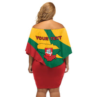 Lithuania Independence Day Personalized Family Matching Off Shoulder Short Dress and Hawaiian Shirt Lietuva Vytis 106th Anniversary - Wonder Print Shop