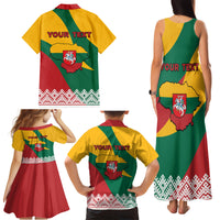 Lithuania Independence Day Personalized Family Matching Tank Maxi Dress and Hawaiian Shirt Lietuva Vytis 106th Anniversary - Wonder Print Shop