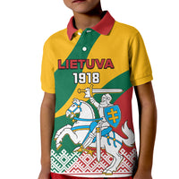 Lithuania Independence Day Personalized Kid Polo Shirt Lietuva Vytis 106th Anniversary - Wonder Print Shop