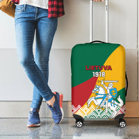Lithuania Independence Day Personalized Luggage Cover Lietuva Vytis 106th Anniversary - Wonder Print Shop