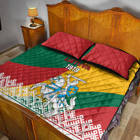 Lithuania Independence Day Personalized Quilt Bed Set Lietuva Vytis 106th Anniversary - Wonder Print Shop