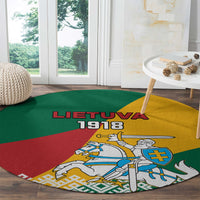 lithuania-independence-day-personalized-round-carpet-lietuva-vytis-106th-anniversary