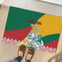 Lithuania Independence Day Personalized Rubber Doormat Lietuva Vytis 106th Anniversary - Wonder Print Shop