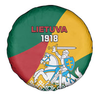 Lithuania Independence Day Personalized Spare Tire Cover Lietuva Vytis 106th Anniversary - Wonder Print Shop