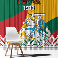 Lithuania Independence Day Personalized Window Curtain Lietuva Vytis 106th Anniversary - Wonder Print Shop