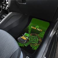 Leprechaun Hat Gold Coins St Patricks Day Personalized Car Mats With Irish Celtic Shamrock - Wonder Print Shop