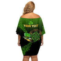 Leprechaun Hat Gold Coins St Patricks Day Personalized Off Shoulder Short Dress With Irish Celtic Shamrock - Wonder Print Shop