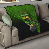 Leprechaun Hat Gold Coins St Patricks Day Personalized Quilt With Irish Celtic Shamrock - Wonder Print Shop