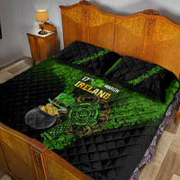 Leprechaun Hat Gold Coins St Patricks Day Personalized Quilt Bed Set With Irish Celtic Shamrock - Wonder Print Shop