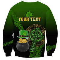 Leprechaun Hat Gold Coins St Patricks Day Personalized Sweatshirt With Irish Celtic Shamrock - Wonder Print Shop