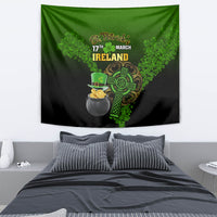 Leprechaun Hat Gold Coins St Patricks Day Personalized Tapestry With Irish Celtic Shamrock - Wonder Print Shop