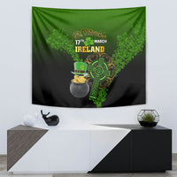 Leprechaun Hat Gold Coins St Patricks Day Personalized Tapestry With Irish Celtic Shamrock - Wonder Print Shop