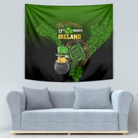 Leprechaun Hat Gold Coins St Patricks Day Personalized Tapestry With Irish Celtic Shamrock - Wonder Print Shop