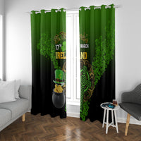 Leprechaun Hat Gold Coins St Patricks Day Personalized Window Curtain With Irish Celtic Shamrock - Wonder Print Shop