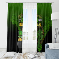 Leprechaun Hat Gold Coins St Patricks Day Personalized Window Curtain With Irish Celtic Shamrock - Wonder Print Shop