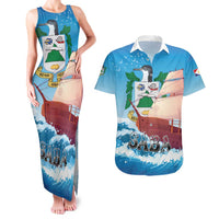 Personalized Saba Couples Matching Tank Maxi Dress and Hawaiian Shirt Sailboat Remis Velisque
