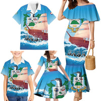 Personalized Saba Family Matching Mermaid Dress and Hawaiian Shirt Sailboat Remis Velisque - Wonder Print Shop