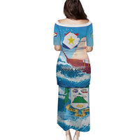 Personalized Saba Family Matching Puletasi and Hawaiian Shirt Sailboat Remis Velisque