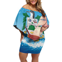 Personalized Saba Off Shoulder Short Dress Sailboat Remis Velisque - Wonder Print Shop