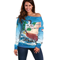 Personalized Saba Off Shoulder Sweater Sailboat Remis Velisque - Wonder Print Shop