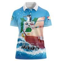 Personalized Saba Women Polo Shirt Sailboat Remis Velisque - Wonder Print Shop