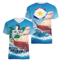 Personalized Saba Women V-Neck T-Shirt Sailboat Remis Velisque - Wonder Print Shop