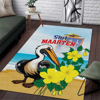 Sint Maarten Area Rug Brown Pelican With Yellow Sage - Wonder Print Shop