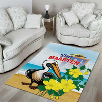 Sint Maarten Area Rug Brown Pelican With Yellow Sage - Wonder Print Shop