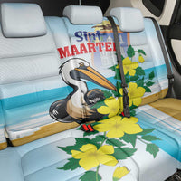 Sint Maarten Back Car Seat Cover Brown Pelican With Yellow Sage - Wonder Print Shop