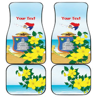 Sint Maarten Car Mats Brown Pelican With Yellow Sage - Wonder Print Shop