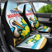 Sint Maarten Car Seat Cover Brown Pelican With Yellow Sage - Wonder Print Shop