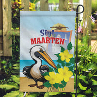 Sint Maarten Garden Flag Brown Pelican With Yellow Sage - Wonder Print Shop