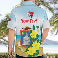 Personalized Sint Maarten Hawaiian Shirt Brown Pelican With Yellow Sage - Wonder Print Shop
