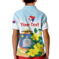 Personalized Sint Maarten Kid Polo Shirt Brown Pelican With Yellow Sage - Wonder Print Shop